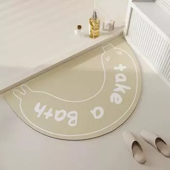 Коврик для ванной комнаты с рисунком из мультфильма Диатомовая грязь Подушка для двери унитаза Впитывающий нескользящий коврик для ванной комнаты Быстросохнущий домашний ковер 60 * 90 (crystal velvet)