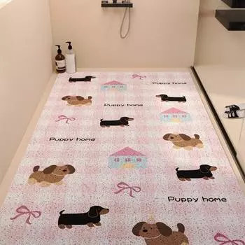 Коврик для ванной комнаты с рисунком щенка из мультфильма, ажурный, с нескользящей резиновой подложкой S