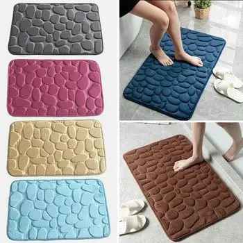Коврик для ванной комнаты с тиснением из булыжника Нескользящие ковры в умывальнике Ванна Боковой коврик для пола Душевая комната Коврик для ванной Коврик из пены с эффектом памяти 40cm60cm