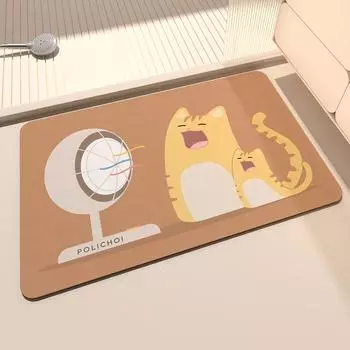 Коврик для ванной комнаты Симпатичные впитывающие коврики для ванной Нескользящие резиновые коврики для ног Коврик для массажной комнаты Коврик для прихожей Моющийся 40cmx60cm
