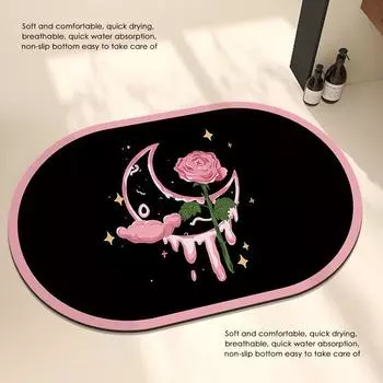 Коврик для ванной комнаты Туалет Диатомовый Грязепоглощающий Мягкий Коврик Туалет Коврик для двери туалета Нескользящий Коврик 40X60cm