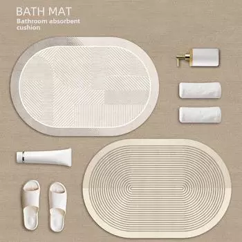 Коврик для ванной комнаты в японском стиле из диатомовой глины, впитывающий воду, нескользящий коврик для ног 40*60cm