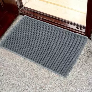 Коврик для ванной комнаты, впитывающий напольный коврик с нескользящей основой, моющийся вафельный коврик для ванной комнаты, прихожей, ванны и душа S хаки