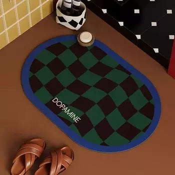 Коврик для ванной комнаты, впитывающий нескользящий ковер, быстросохнущий диатомовый ил, коврики для ног, клетчатый американский рождественский декоративный коврик для туалета 45x75cm