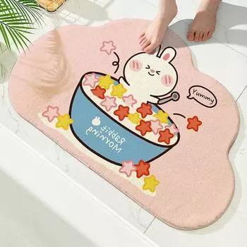 Коврик для ванной комнаты, впитывающий нескользящий коврик для туалета, коврик для входной двери, коврик для двери, коврик для входа в туалет, домашний коврик 40 * 60cm [imitation cashmere]