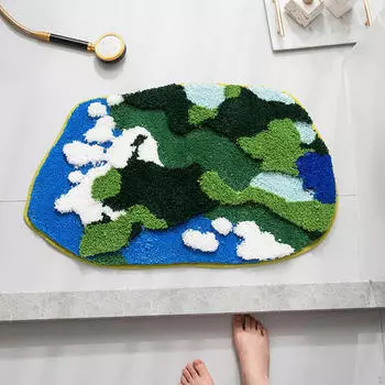 Коврик для ванной, коврик для ванной комнаты, впитывающий моющийся мягкий нескользящий ковер, пол для ванны в спальне Sky and Clouds