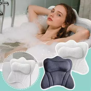 Коврик для ванной, коврик для ванной с нескользящей прочной присоской, подходит для спа-коврика, эргономичный домашний подголовник для ванны, массажная ванна. One Size