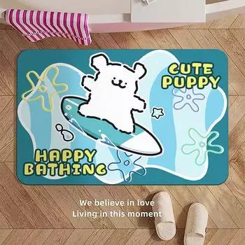 Коврик для ванной Line Dog Cute Cartoon, грязный и износостойкий, впитывающий, нескользящий, быстросохнущий, с диатомовой грязью 40 * 60cm (diatom mud)