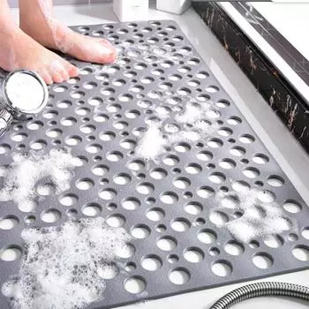 Коврик для ванной Нескользящий ковер для душа с дренажными отверстиями Прочные присоски Дизайн Коврик для ванной комнаты для дома розовый