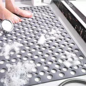 Коврик для ванной Нескользящий ковер для душа с дренажными отверстиями Прочные присоски Дизайн Коврик для ванной комнаты для дома синий