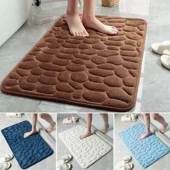 Коврик для ванной Pebble Carpets, супер мягкий, 1 шт., 3D-эффект серый