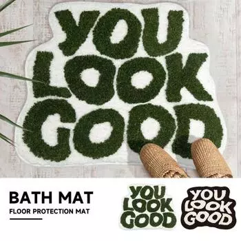 Коврик для ванной, противоскользящий коврик для ванной комнаты, супер мягкий быстросохнущий водопоглощающий ультра-толстый коврик для стирки, украшение комнаты 40x60cm чёрный/белый