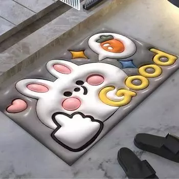 Коврик для ванной с 3D-принтом «Цветок диатомовой грязи» — впитывающий нескользящий коврик для ног в туалете bear [crystal velvet]; 50*80cm оранжевый