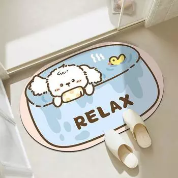 Коврик для ванной с изображением кота, впитывающий, быстросохнущий, нескользящий, для ног, простой в управлении, туалетный коврик с изображением кота, милый 40 * 60cm [diatom mud]