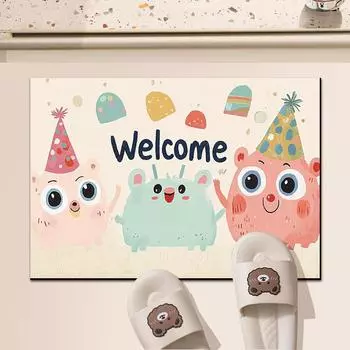 Коврик для ванной с мультяшным рисунком, нескользящий коврик, бытовой впитывающий коврик для туалета, быстросохнущий коврик для туалетной двери 40 * 60CM diatom mud