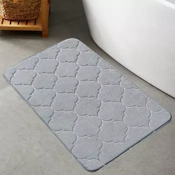 Коврик для ванной с полигональной гравировкой, нескользящие ковры для ванной, коврик для умывальника, боковой коврик для ванной, коврик для двери в душевую, пена с эффектом памяти, 3D-подкладка 40cm*60cm чёрный