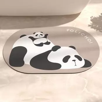 Коврик для ванной с рисунком панды цвета хаки, забавный, впитывающий, коврик для ванной, нескользящий коврик для ног, коврик для душа, туалетный коврик, коврик для двери, гостиная 40cmx60cm