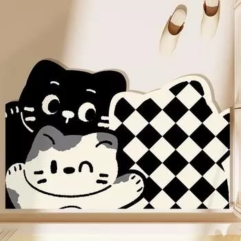 Коврик для ванной с рисунком, прочный впитывающий коврик для туалетной двери, нескользящий коврик для домашнего хозяйства, грязный и простой в уходе коврик из диатомовой грязи 40 * 60Cm