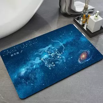 Коврик для ванной со знаком зодиака Стрелец, 12 созвездий, суперабсорбирующий коврик для ванной, противоскользящий, быстросохнущий, коврик для туалета, коврик для двери 40cmx60cm