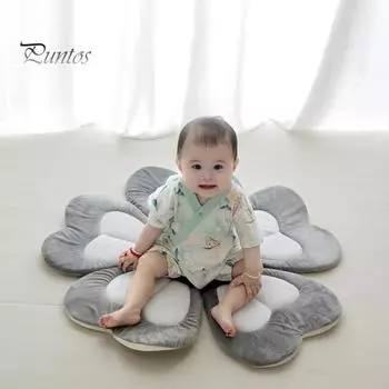 Коврик для ванной в форме цветка, складной, для поддержки новорожденного, противоскользящий, безопасный, можно стирать в стиральной машине, коврик для ванны, аксессуары для купания синий/белый