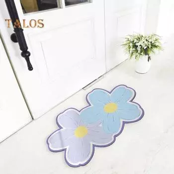 Коврик для ванной в форме цветка, современный быстросохнущий мягкий противоскользящий толстый супер впитывающий коврик для входной двери, коврик для душа, напольный коврик, принадлежности для ванной комнаты розовый