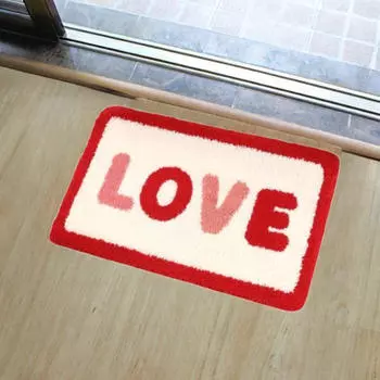 Коврик для ванной в форме сердца на День святого Валентина 80 см x 50 см мягкий коврик для ванной и кухни Letters