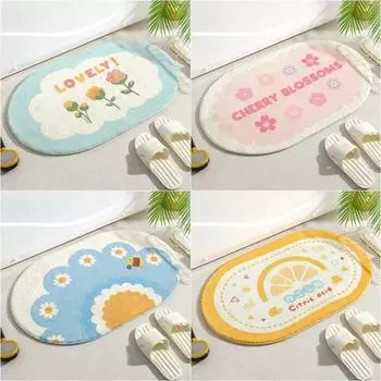 Коврик для ванной в скандинавском стиле, коврик для двери, впитывающий ковер, синий, входная зона, балкон, напольные коврики для ванной, гостиной, ванной комнаты, WelcomeTapis Mat L80xW50cm