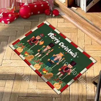 Коврик для ванной в виде щелкунчика, рождественский коврик для двери, кухонный ковер, противоскользящий фланелевый коврик для ванной, гостиной, прихожей, коврик для ног у кровати 30x50cm-12x20in