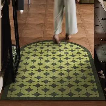 Коврик для входа ПВХ водонепроницаемый кожаный дверной коврик арочные напольные коврики зеленые ретро ковры для крыльца украшение дома ковер рождественские подарки 80x120cm