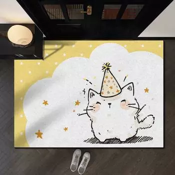 Коврик для входа в дом из мультяшного шелка, коврик для двери, грязезащитный коврик для улицы, пылеудаляющий ковер, который можно изготовить по индивидуальному заказу 40 * 60CM silk ring