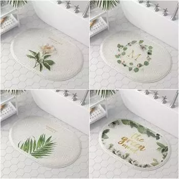 Коврик для входа в ванную комнату Ins Flower Душевая комната Нескользящие напольные коврики для туалетной ванны Абсорбирующий мягкий коврик для украшения дома Коврик L60xW40cm S