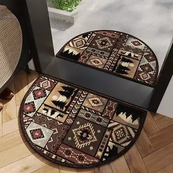 Коврик для входной двери, американский полукруглый, ретро, усовершенствованный, резиновый, противоскользящий коврик для ног в фойе 45x75cm