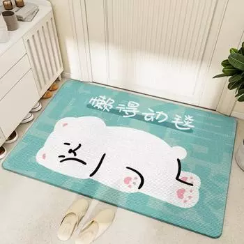 Коврик для входной двери Cartoon ins Kennel из бархата, износостойкий, утолщенный, для легкого ухода, для удаления пыли, противоскользящий коврик 50*80cm