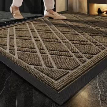 Коврик для входной двери Yousheng, грязеуловитель, современный геометрический прямоугольник, противоскользящий резиновый коврик для входа и выхода в помещение, товары для дома S бежевый