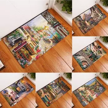 Коврик для входной двери, ковер для дома, для дома и улицы, нескользящий, ретро, картина маслом, дверной коврик, коврик для коридора 40x60cm