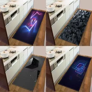 Коврик для входной двери, коврик для кухни, спальни, нескользящий напольный коврик для ванной комнаты, коридора, коврик с современным узором 50x80cm