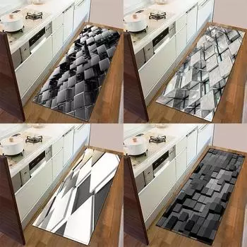 Коврик для входной двери, коврик для кухни, спальни, нескользящий напольный коврик для ванной комнаты, коридора, современный коврик с принтом 50x80cm