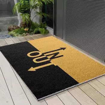 Коврик для входной двери Простой американский ретро-коврик для входной двери Шелковое кольцо для входной двери Износостойкий нескользящий коврик для входной двери 45x75cm