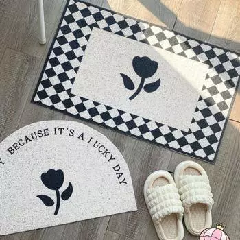 Коврик для входной двери с французским цветком, противоскользящие коврики из ПВХ, легкоочищаемые, для крыльца, прихожей, декора дома, удаления пыли, ковер 40x60cm