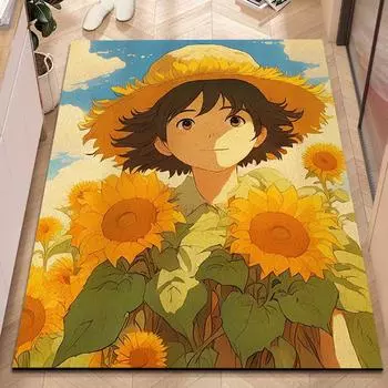 Коврик для входной двери с фруктами версии Q, коврик для ног в дом, утолщенный шелковый коврик с кольцами, который можно резать, устойчив к грязи и износу 40 * 60CM Silk Circle