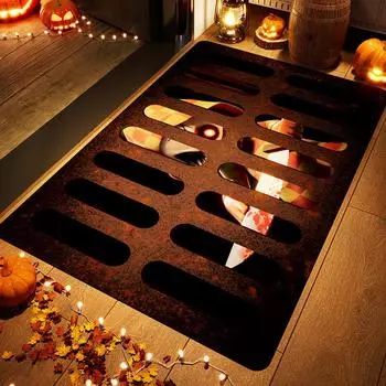 Коврик для входной двери с изображением гримасы Хэллоуина, коврик для входа в дом с изображением клоуна и ужасов, коврик для крыльца 40x60cm