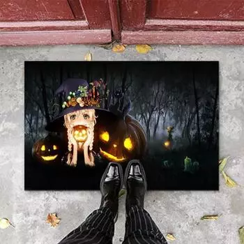 Коврик для входной двери с изображением клоуна на Хэллоуин, грязеотталкивающий коврик для ног, коврик для входной двери с 3D-печатью, впитывающий напольный коврик 40X60cm