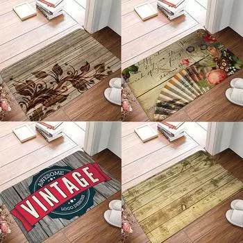 Коврик для входной двери с принтом в стиле ретро, нескользящий коврик для спальни, балкона, мягкий коврик для гостиной, дома 40x60cm