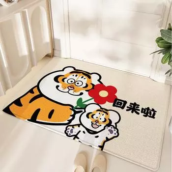 Коврик для входной двери, устойчивый к пятнам Keny Velvet Cartoon Home, противоскользящий ковер для входной двери 50*80cm