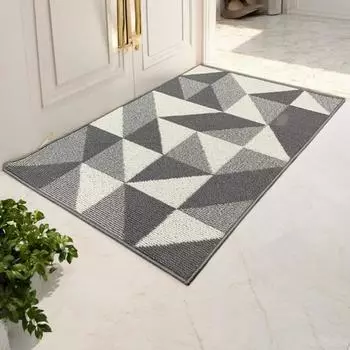 Коврик для входной двери в геометрическом стиле, водопоглощающий коврик с низким профилем, коврик для крыльца патио, коврик для прихожей 50x80cm B