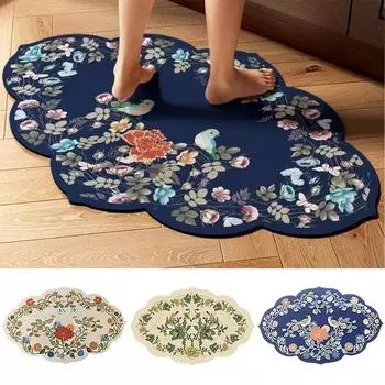 Коврик для входной двери в стиле ретро, нестандартный коврик для ванной, напечатанный коврик для входной двери, впитывающий нескользящий коврик для спальни, коврик для туалета, ванной комнаты, коврик для ног S 40x60cm