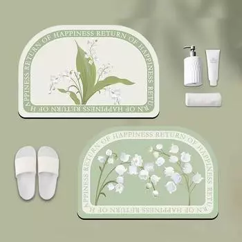 Коврик для входной двери в туалет, ландыш, цветок, диатомовая грязь, коврик для туалета, коврик для ванной комнаты 40*60cm