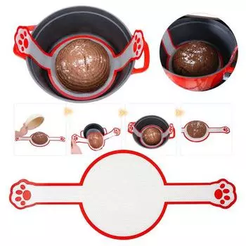 Коврик для выпечки хлеба с длинной ручкой, многоразовый, термостойкий, безопасный, инструменты для выпечки, силиконовая голландская духовка красный