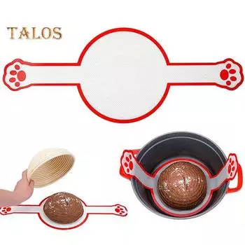 Коврик для выпечки хлеба в голландской духовке с длинной ручкой для приготовления хлеба, прочный силиконовый коврик для выпечки хлеба, кухонные гаджеты красный