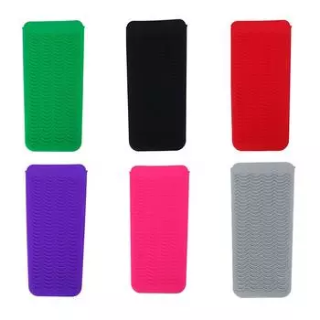 Коврик для выпрямления волос Термостойкий силиконовый карманный чехол для хранения дома и путешествий розовый